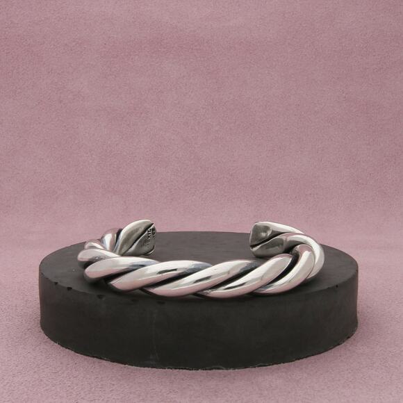 mexico sterling silver vintage chunky twisted cuff bracelet size 6in - Picture 1 of 3